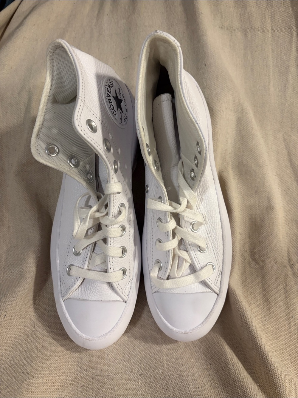 Converse White High Top Canvas Sneakers